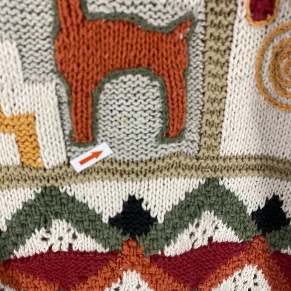 🤍 Knitting Needles Womens M Cream Alpaca Design Sweater Vintage 🤍 - Picture 8 of 10